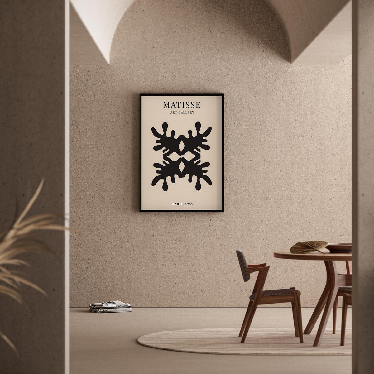 Matisse Kağıt Kesimleri Serisi Siyah Minimalist Dallar I Duvar Tablosu