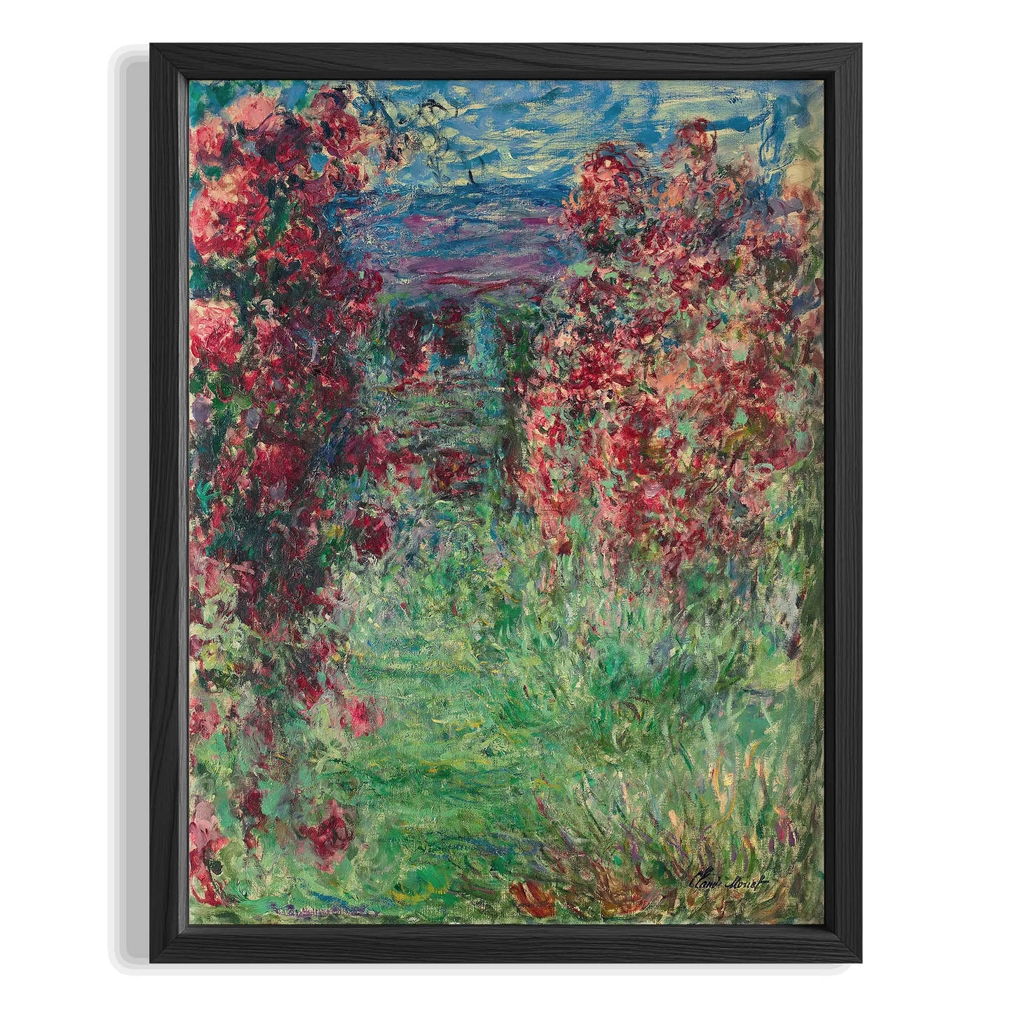 Çiçekli Bahçe - Claude Monet Ahşap Duvar Tablosu