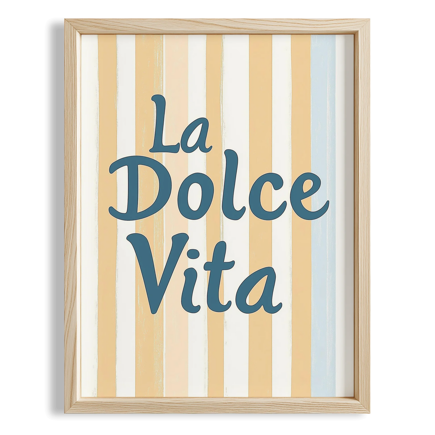 La Dolce Vita Çizgili İtalyanca Tipografi Mutfak Duvar Tablosu II