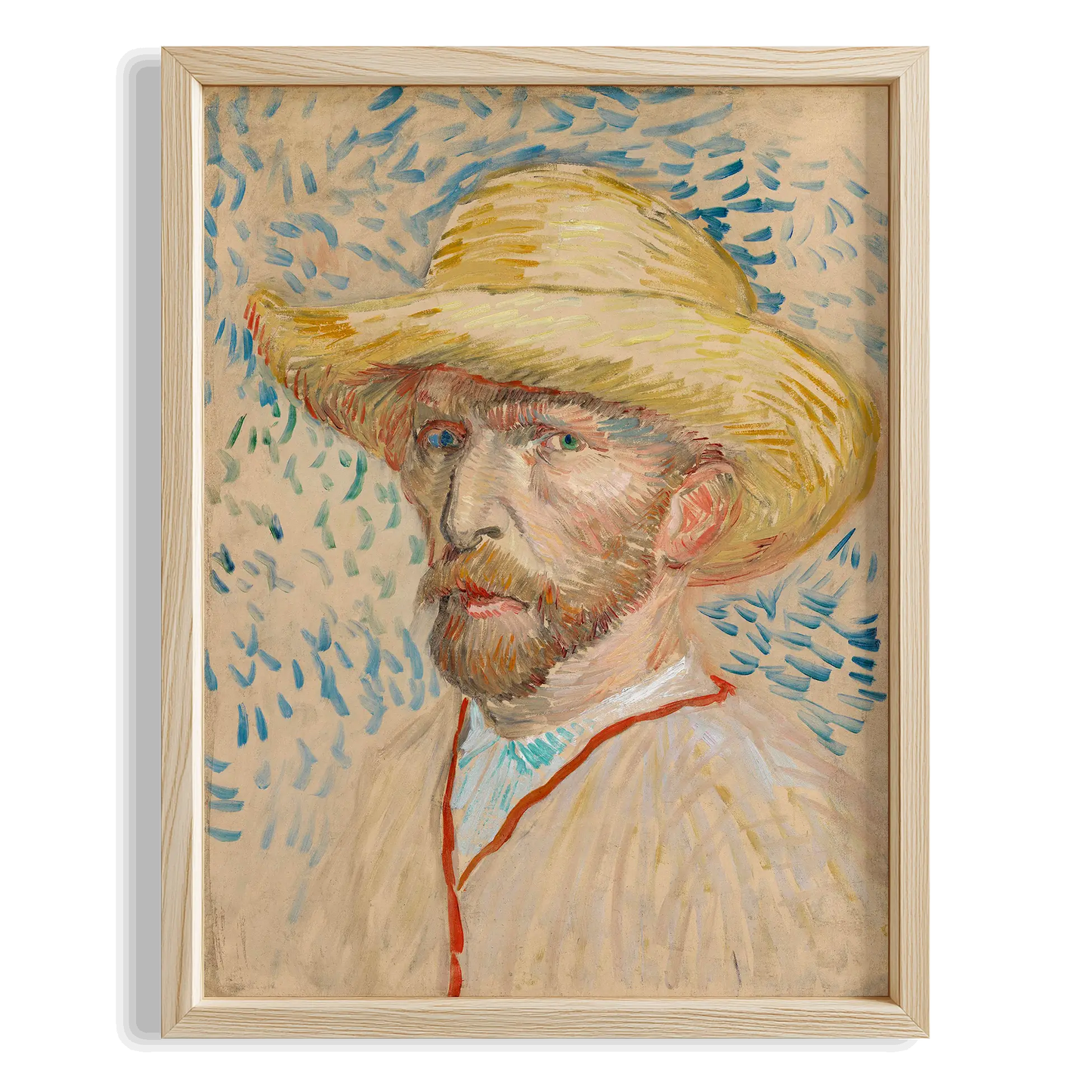 Şapkalı Otoportre - Vincent Van Gogh Ahşap Duvar Tablosu