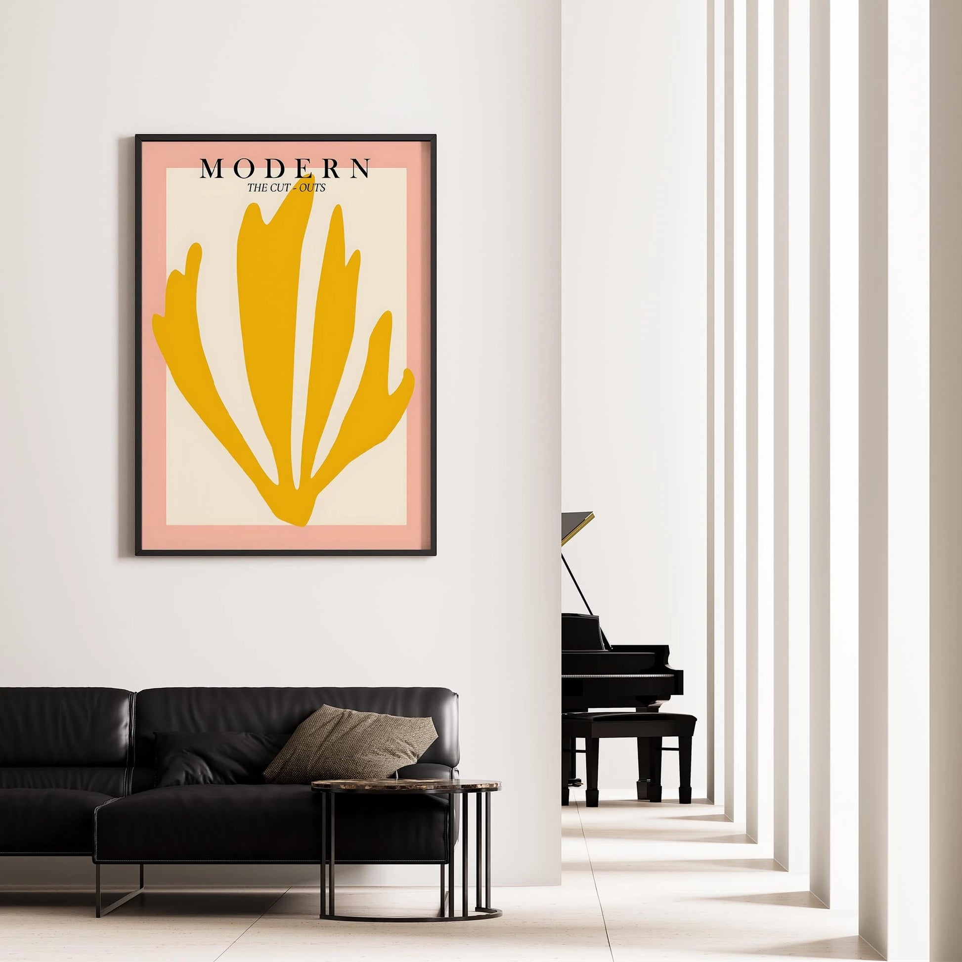 Matisse Kağıt Kesimleri Abstract Serisi Sarı Soyut Palmiye Yaprağı I Duvar Tablosu