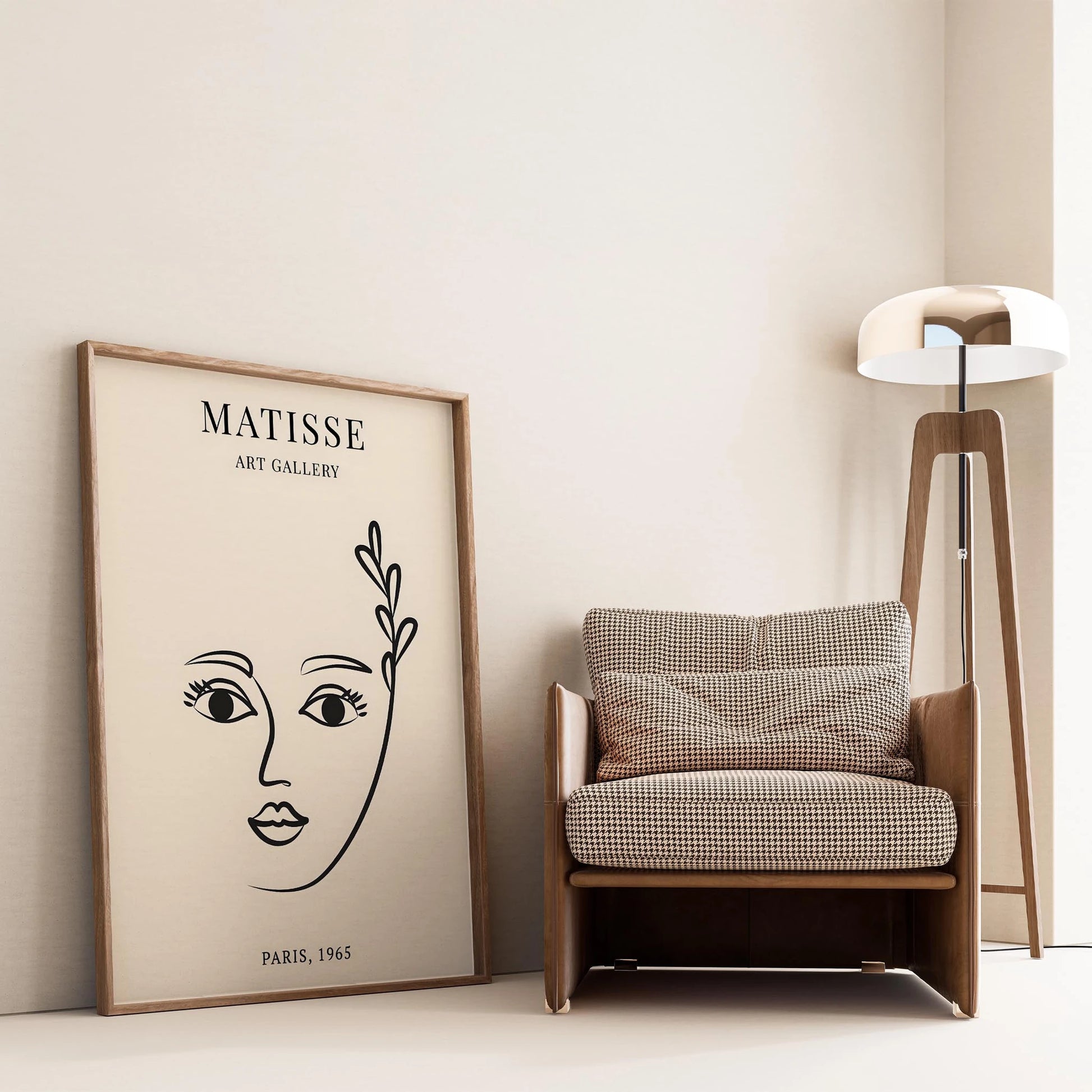 Matisse Kağıt Kesimleri Minimalist Çizgi Sanatı Estetik Kadın Portresi II Duvar Tablosu