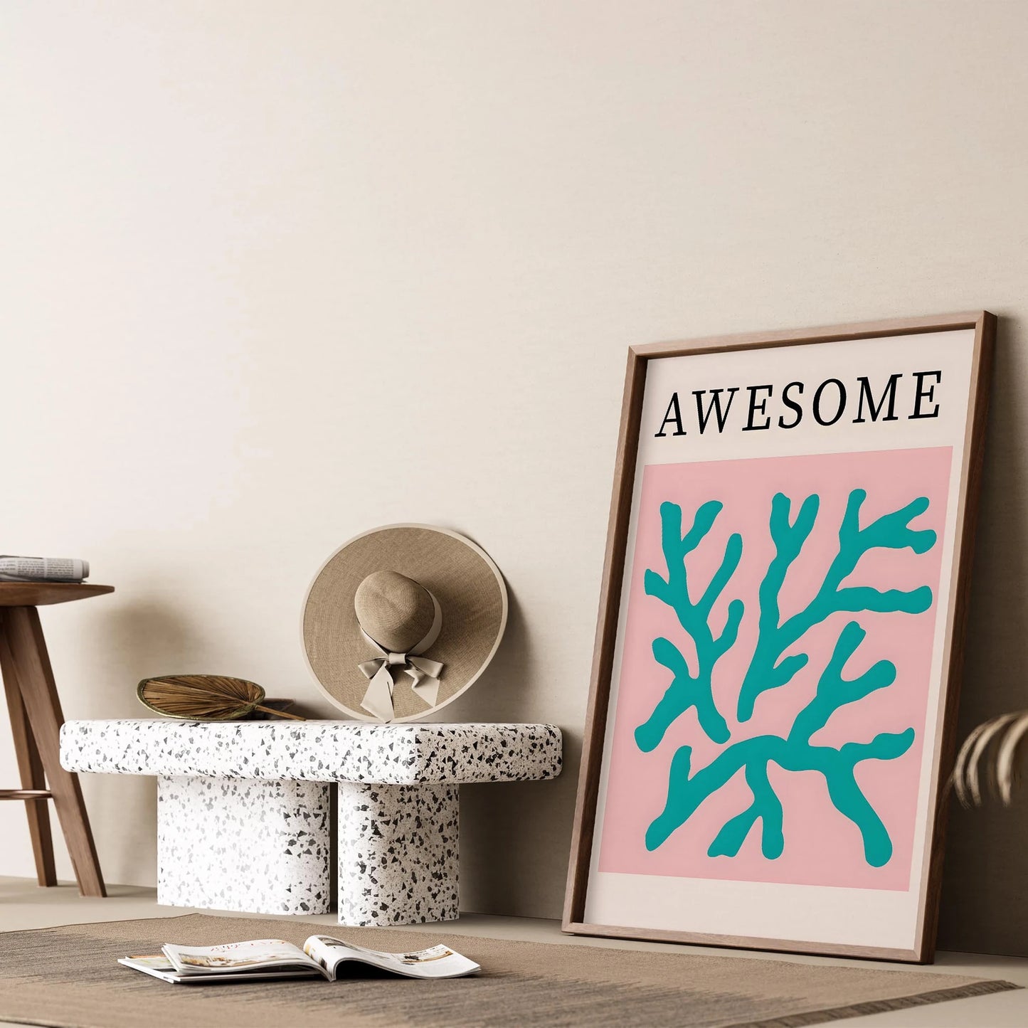 Matisse Kağıt Kesimleri Abstract Serisi AWESOME Tipografi I Duvar Tablosu