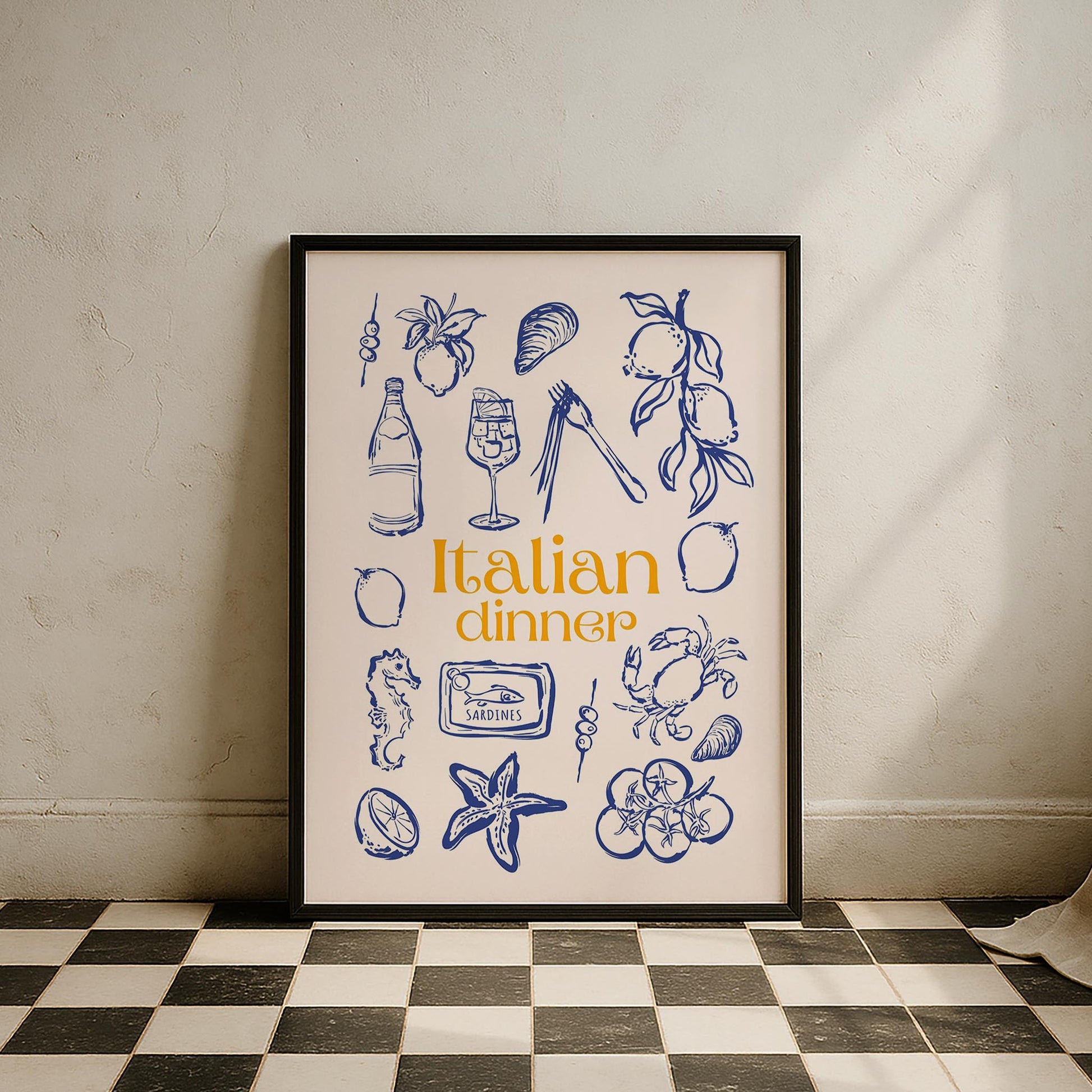Italian Dinner Akdeniz İtalya Koleksiyonu Mutfak Duvar Tablosu II