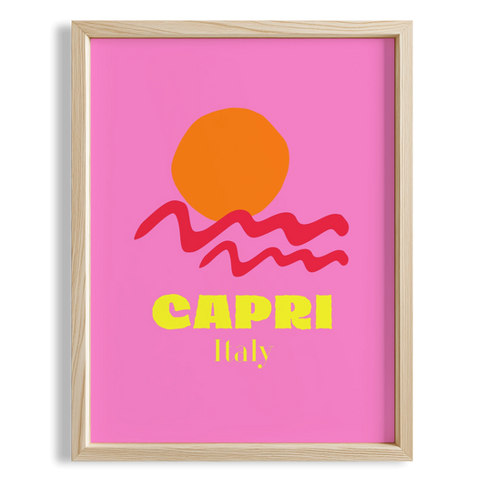 Capri Italy İllüstrasyon İtalya Koleksiyonu Mutfak Duvar Tablosu