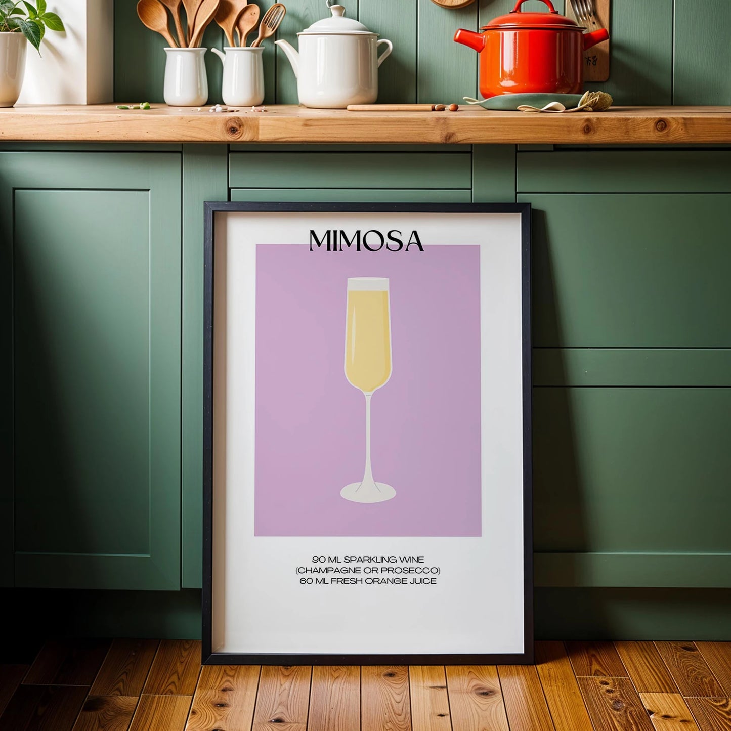 Mimosa Kokteyl Tarifi Mutfak Duvar Tablosu