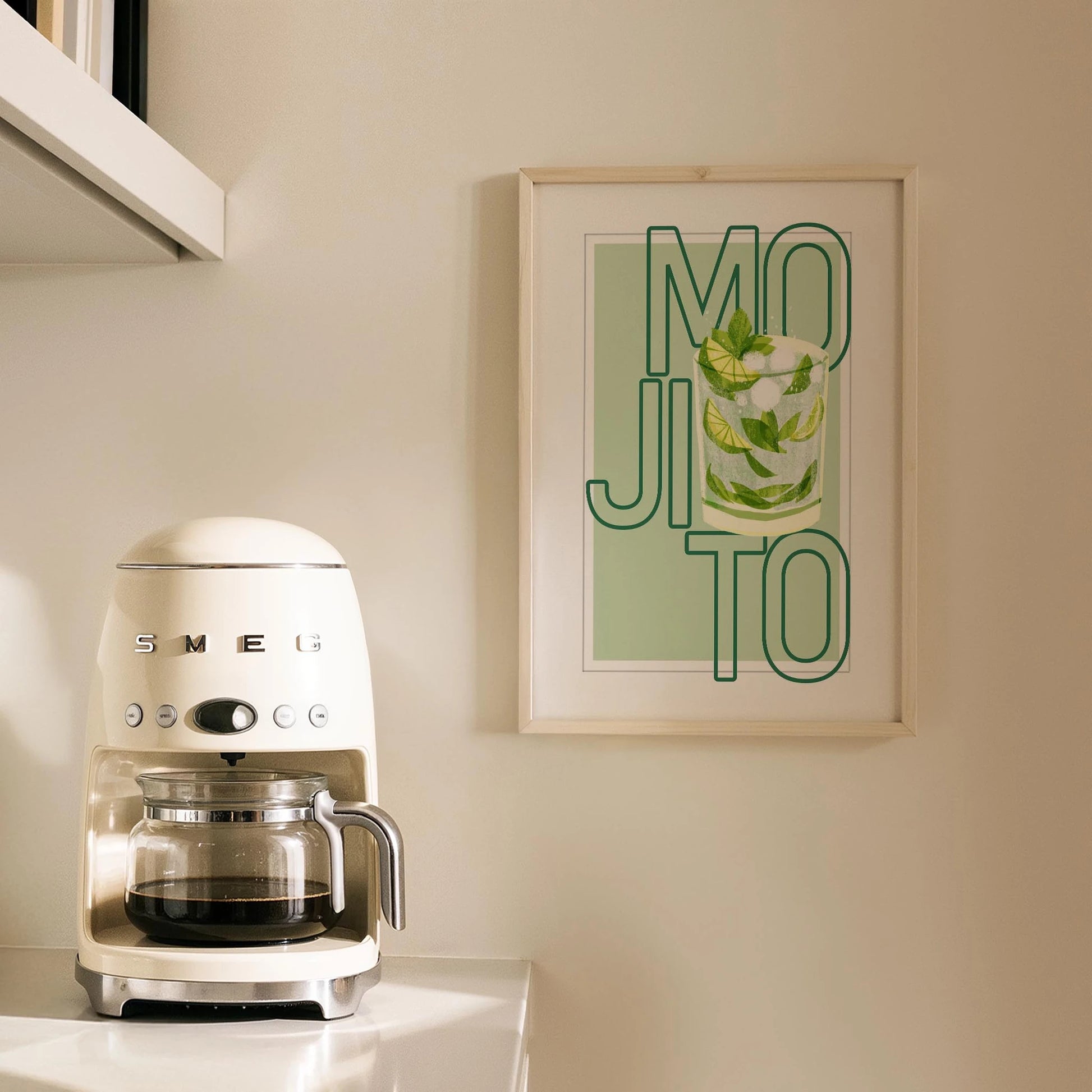 Mojito Tipografik Kokteyl Mutfak Duvar Tablosu
