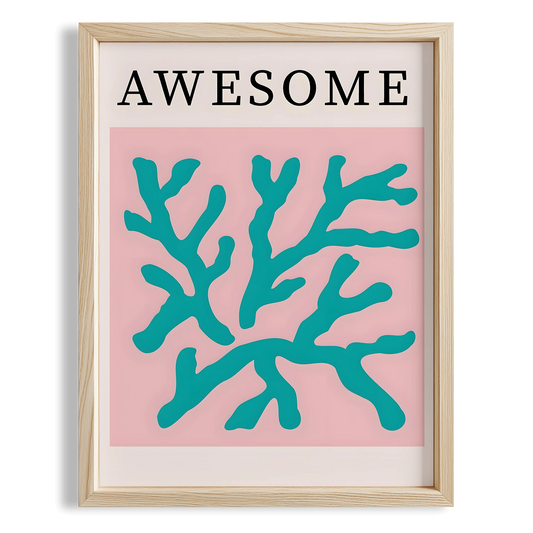 Matisse Kağıt Kesimleri Abstract Serisi AWESOME Tipografi I Duvar Tablosu
