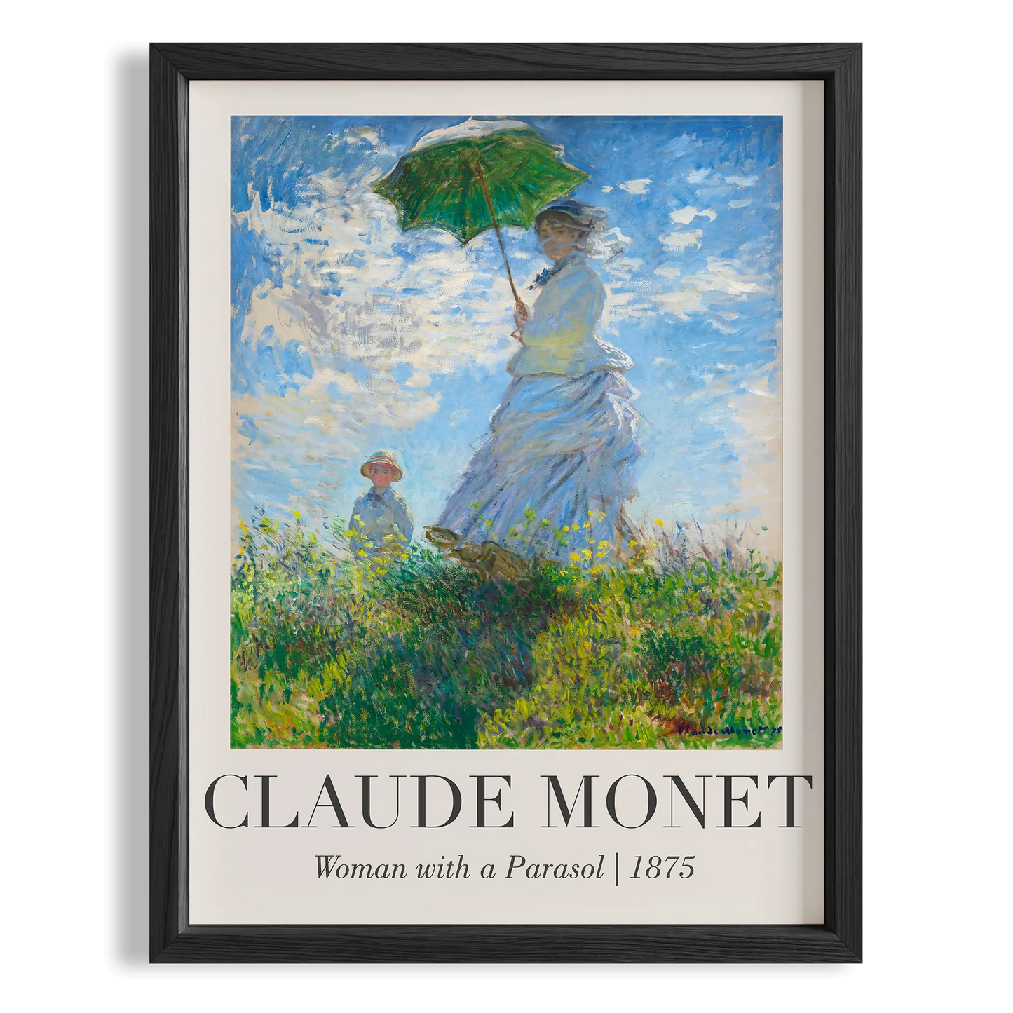 Şemsiyeli Kadın - Claude Monet Ahşap Duvar Tablosu