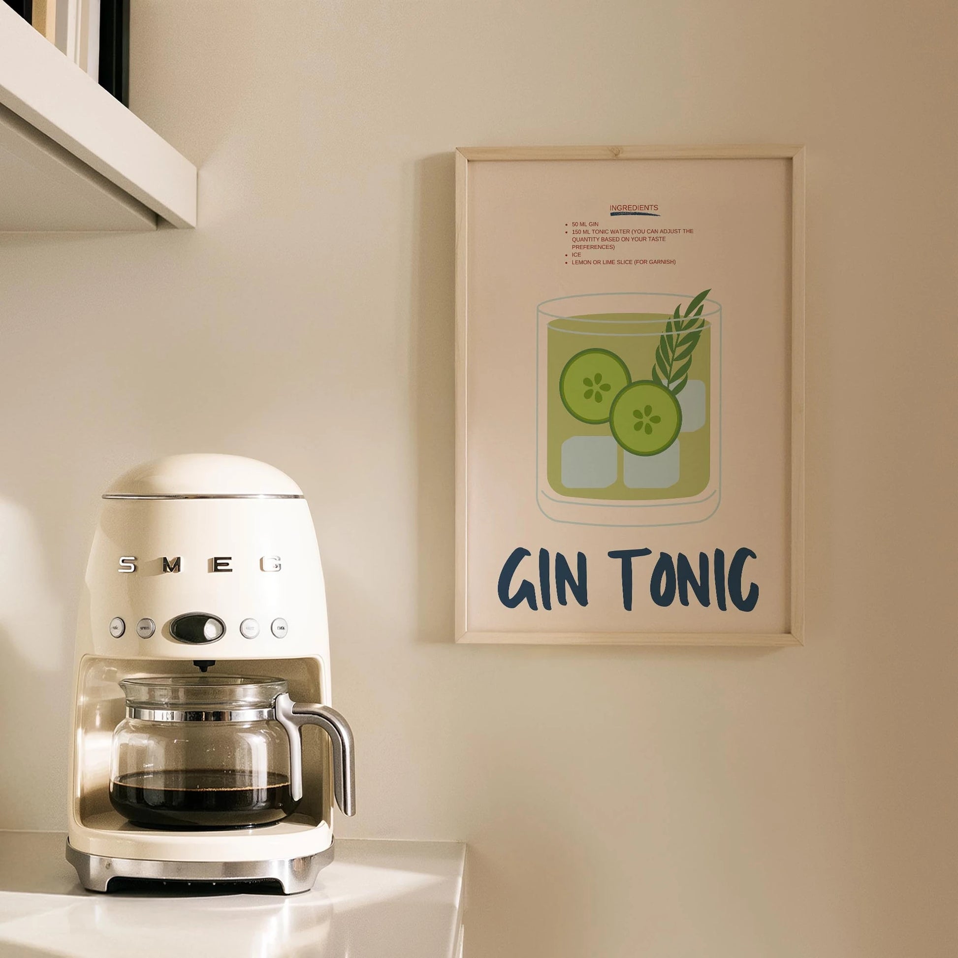 Gin Tonic Kokteyl Tarifi Mutfak Duvar Tablosu