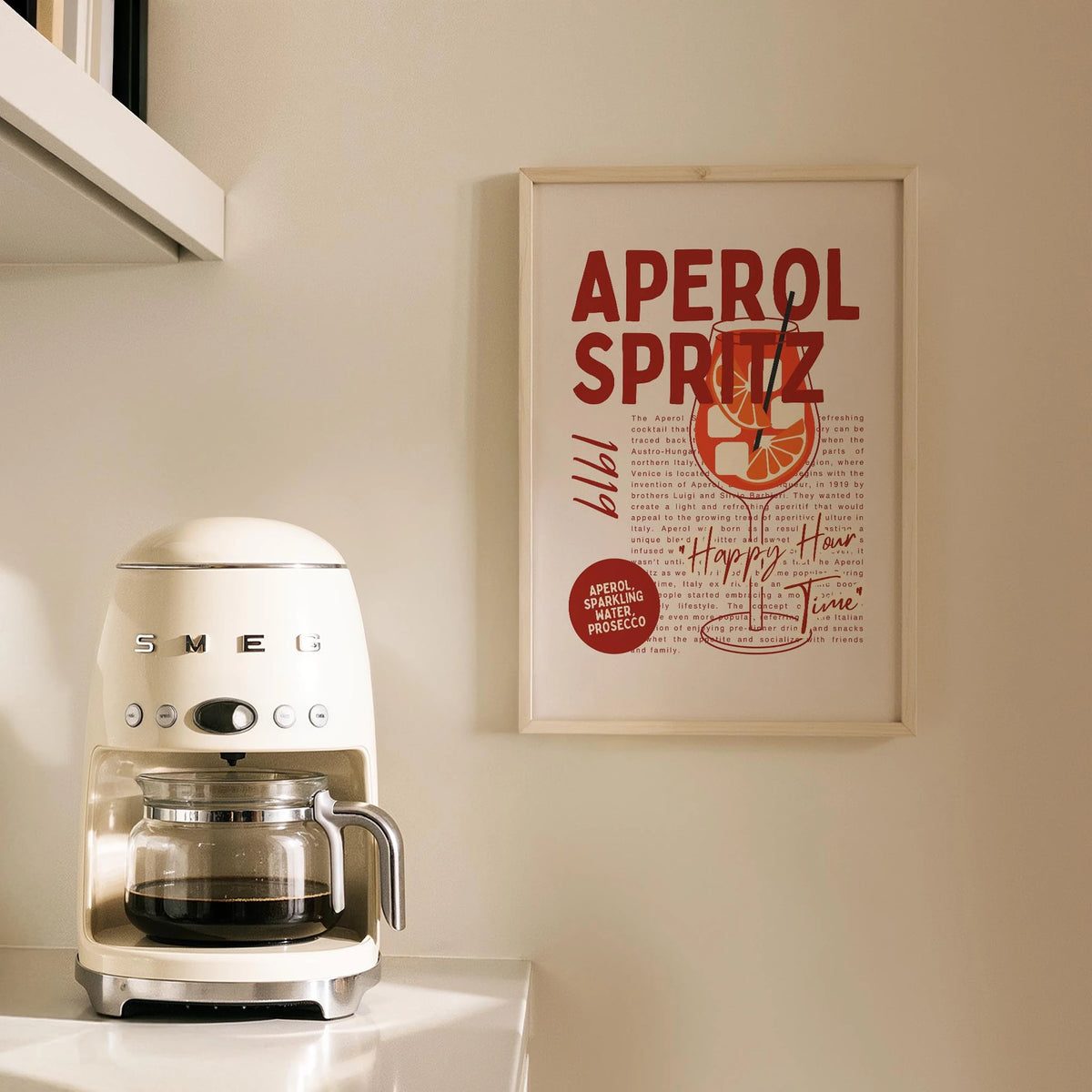 Aperol Spritz Tipografik Retro Mutfak Duvar Tablosu