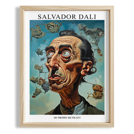 Salvador Dalí Portresi - Salvador Dali Ahşap Duvar Tablosu