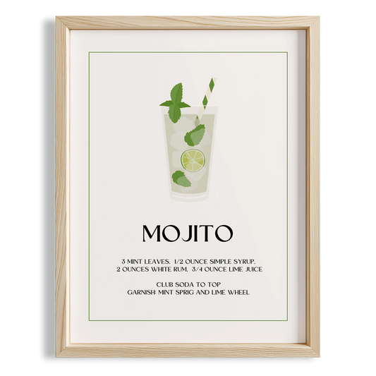 Mojito Kokteyli Minimal Mutfak Duvar Tablosu