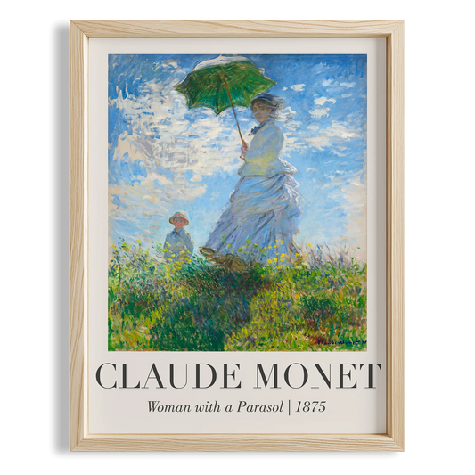 Şemsiyeli Kadın - Claude Monet Ahşap Duvar Tablosu