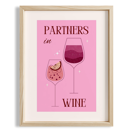 Wine Şarap Pembe Tipografi Mutfak Duvar Tablosu