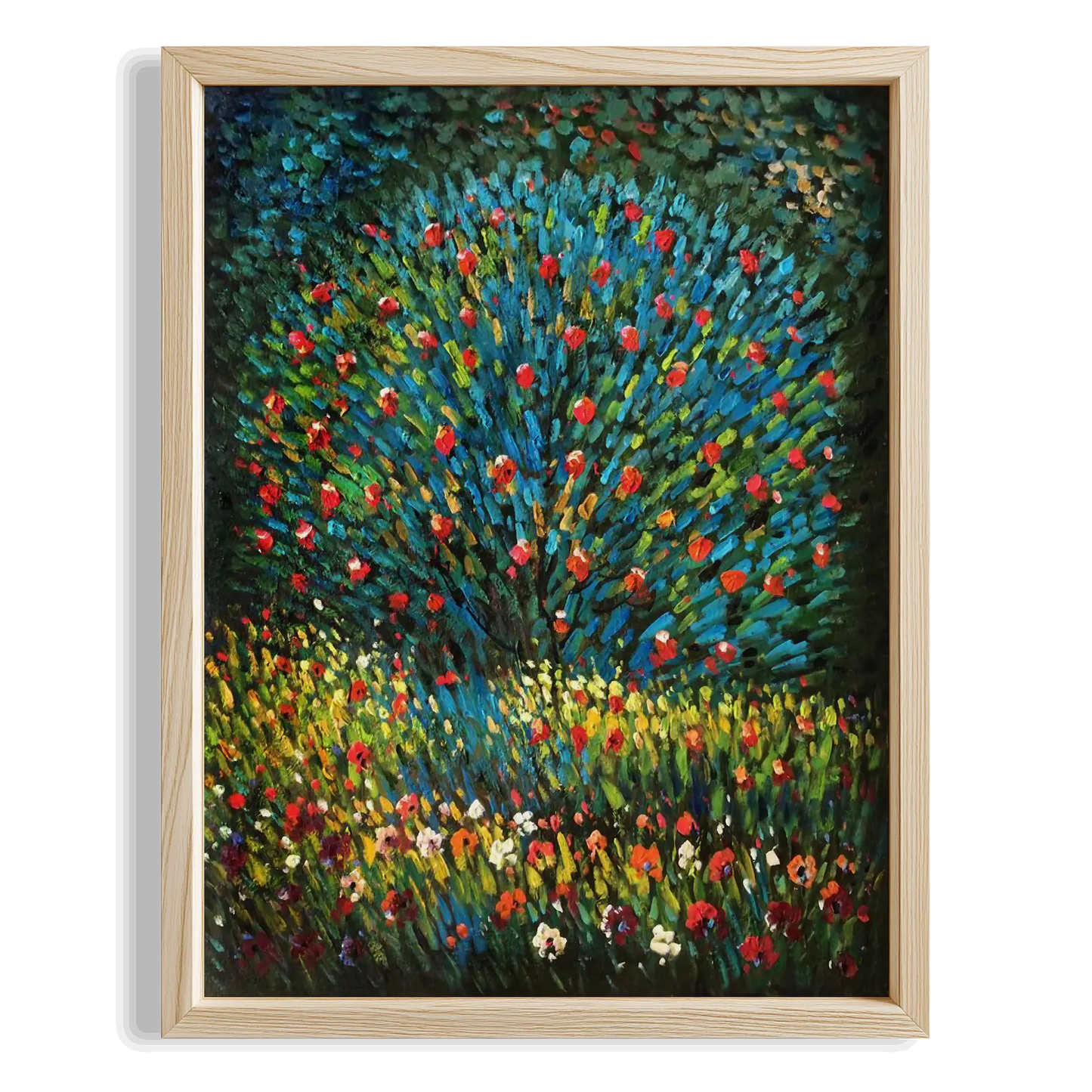 Çiçekli Çayır - Gustav Klimt Ahşap Duvar Tablosu
