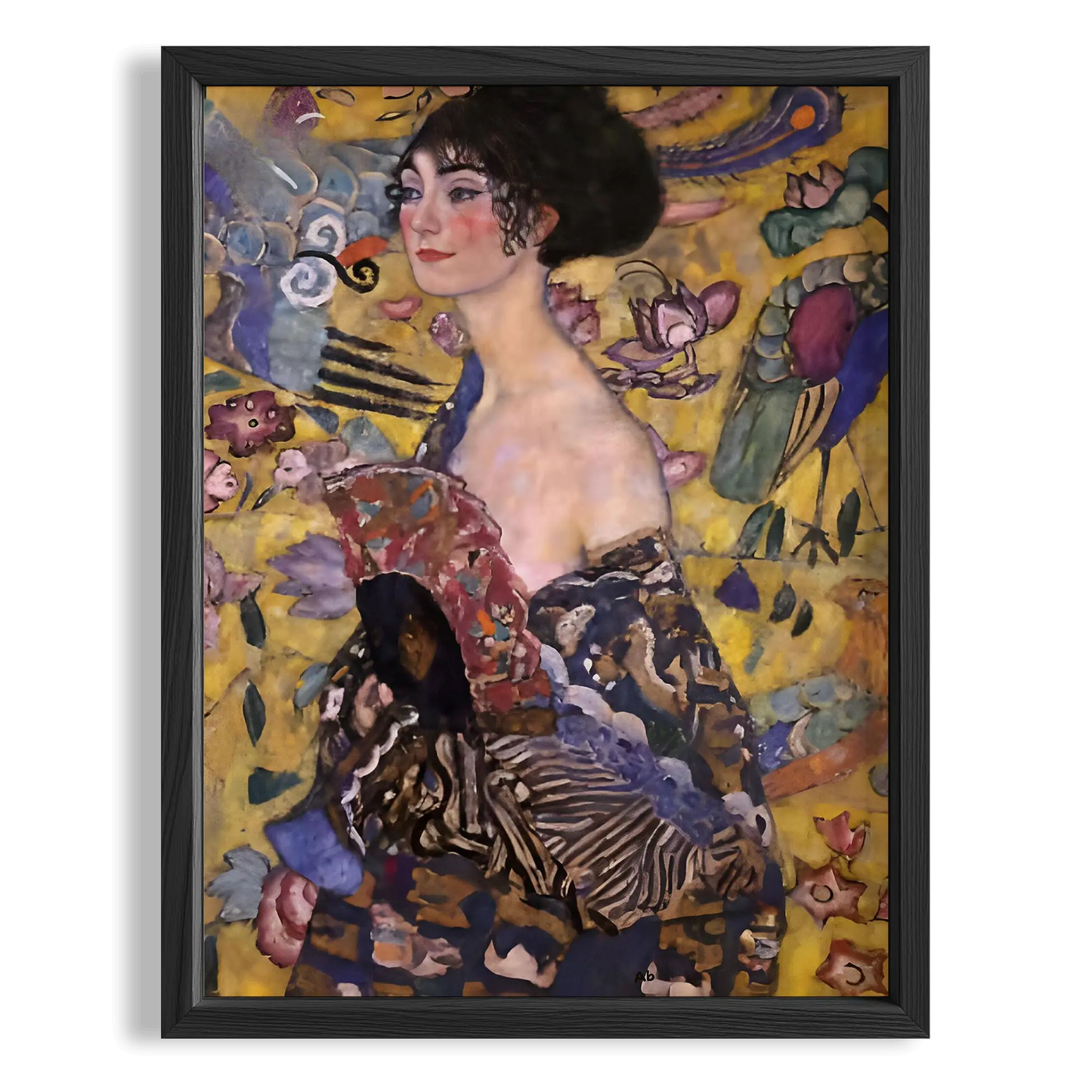 Yelpazeli Kadın - Gustav Klimt Ahşap Duvar Tablosu
