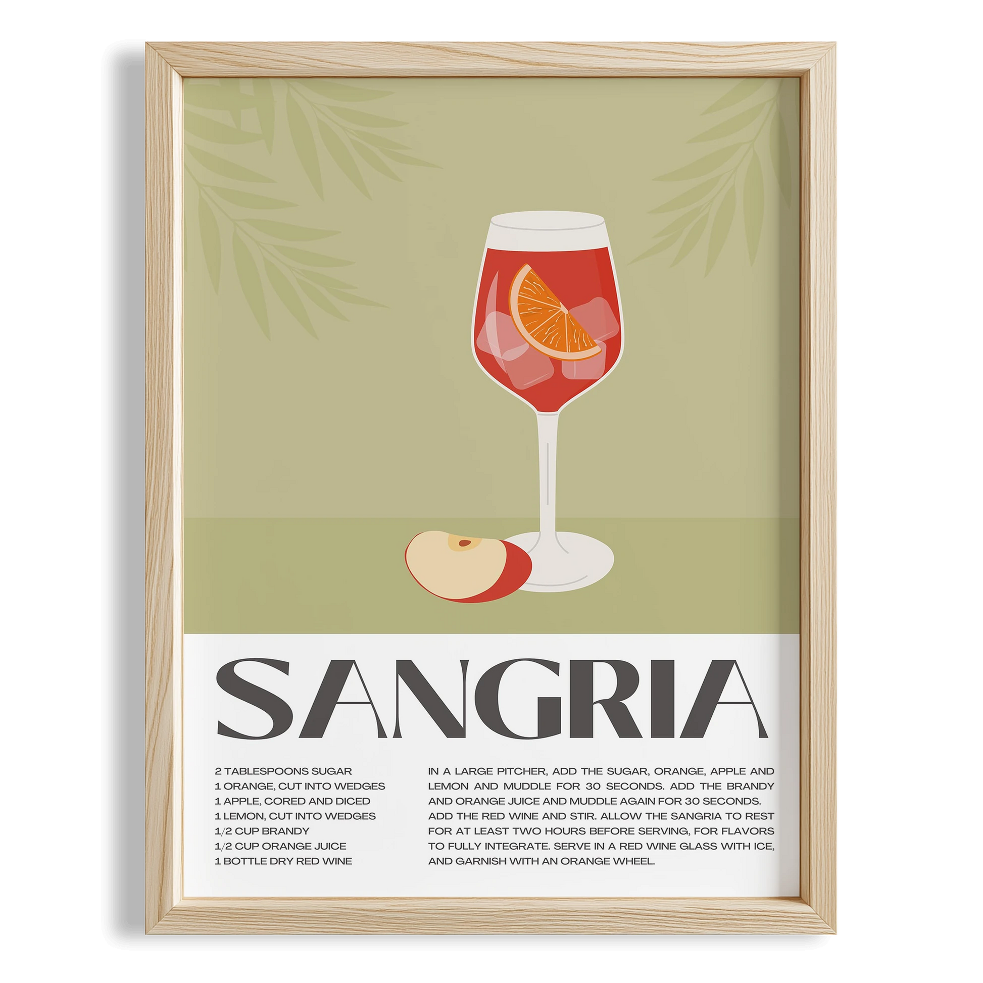 Sangria Kokteyl Tarifi Mutfak Duvar Tablosu