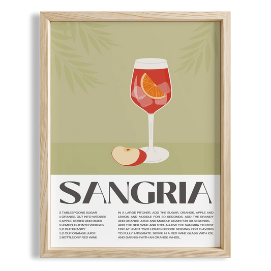 Sangria Kokteyl Tarifi Mutfak Duvar Tablosu