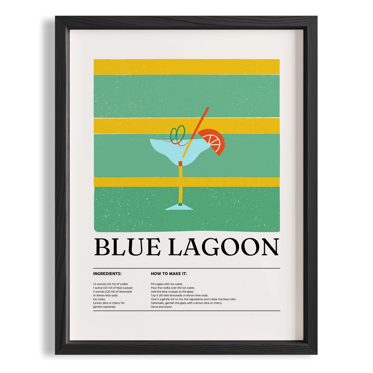 Blue Lagoon Kokteyl Tarifi Mutfak Duvar Tablosu