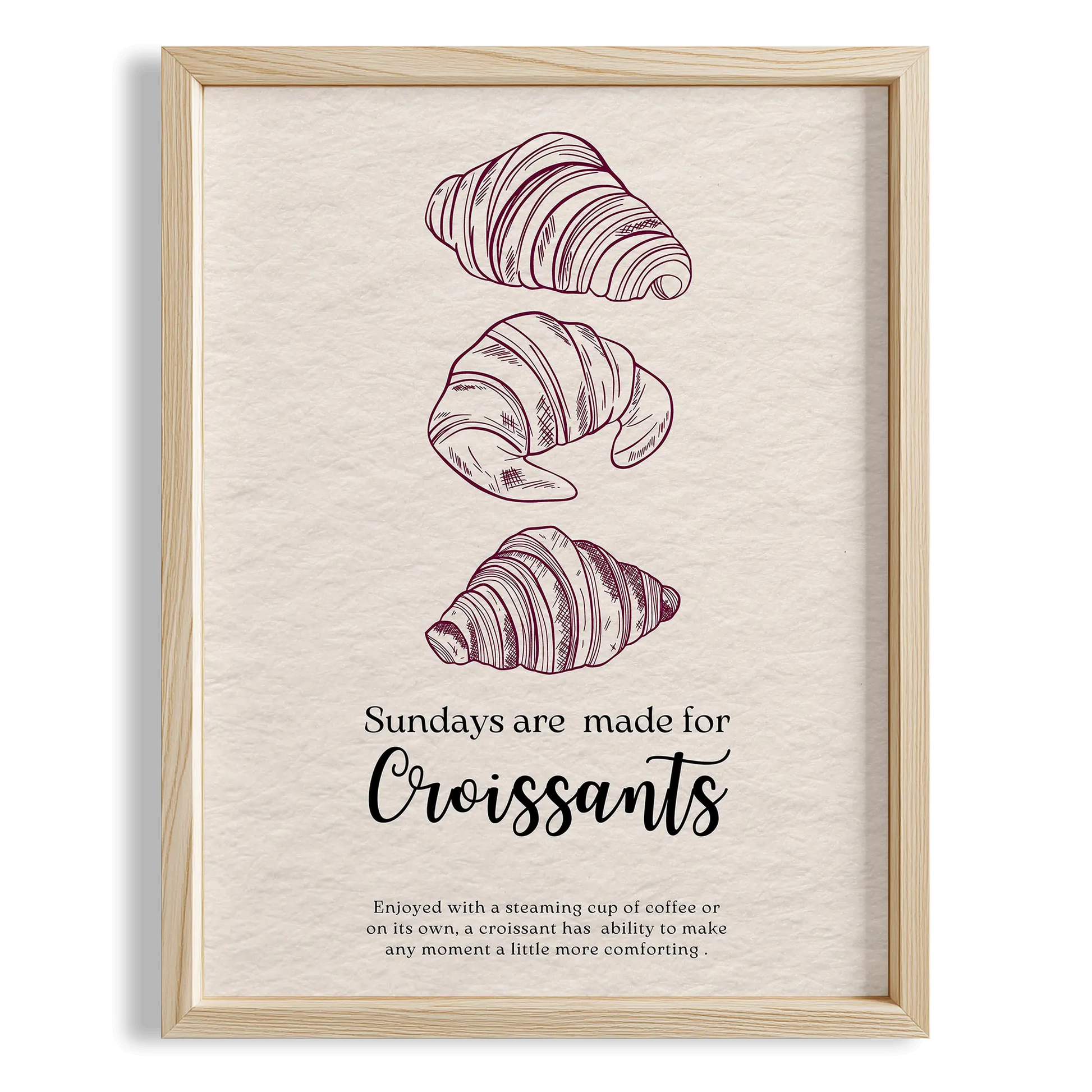 Croissant Fransız Sabah Koleksiyonu Tatlılar Mutfak Duvar Tablosu