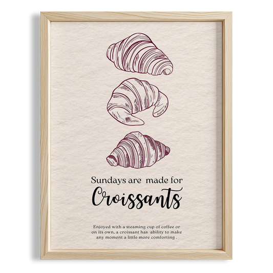 Croissant Fransız Sabah Koleksiyonu Tatlılar Mutfak Duvar Tablosu
