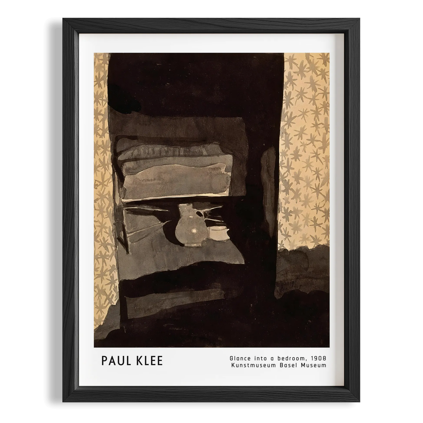 Paul Klee Bir Yatak Odasına Bakış 1908 Suluboya I Duvar Tablosu