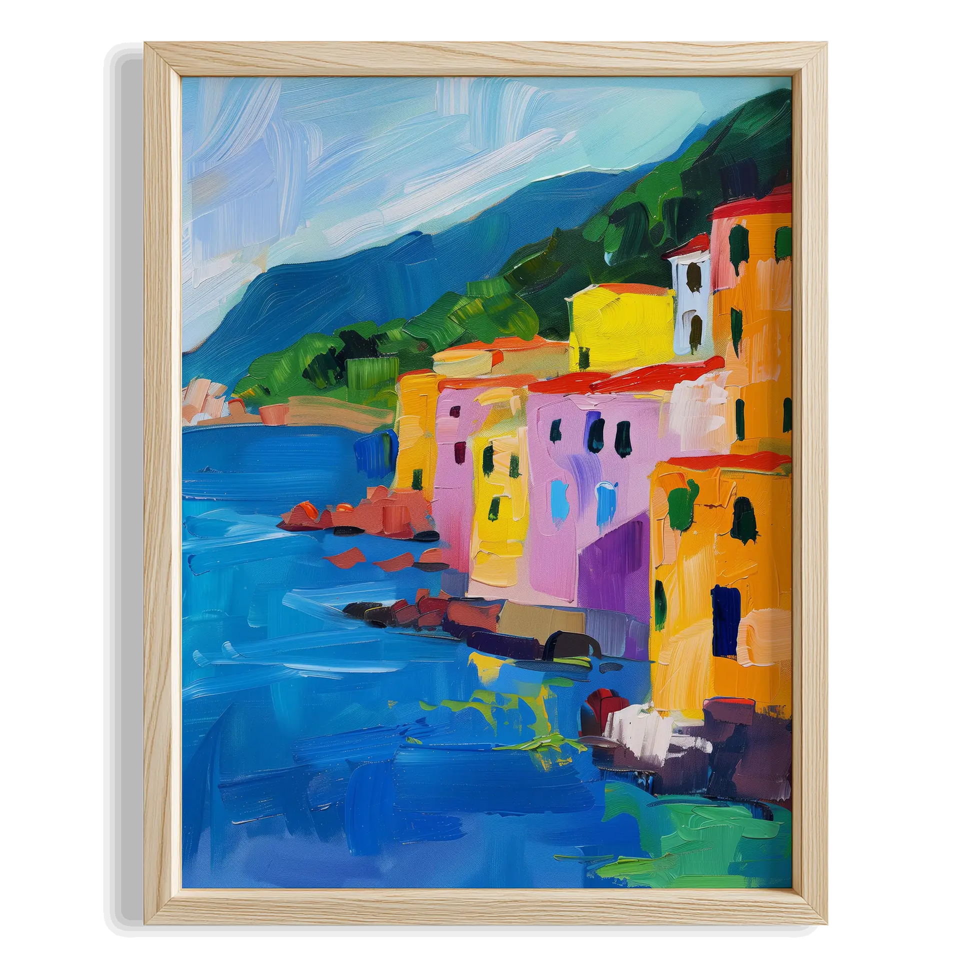 Amalfi Evleri Manzara Akdeniz İtalya Koleksiyonu Mutfak Duvar Tablosu