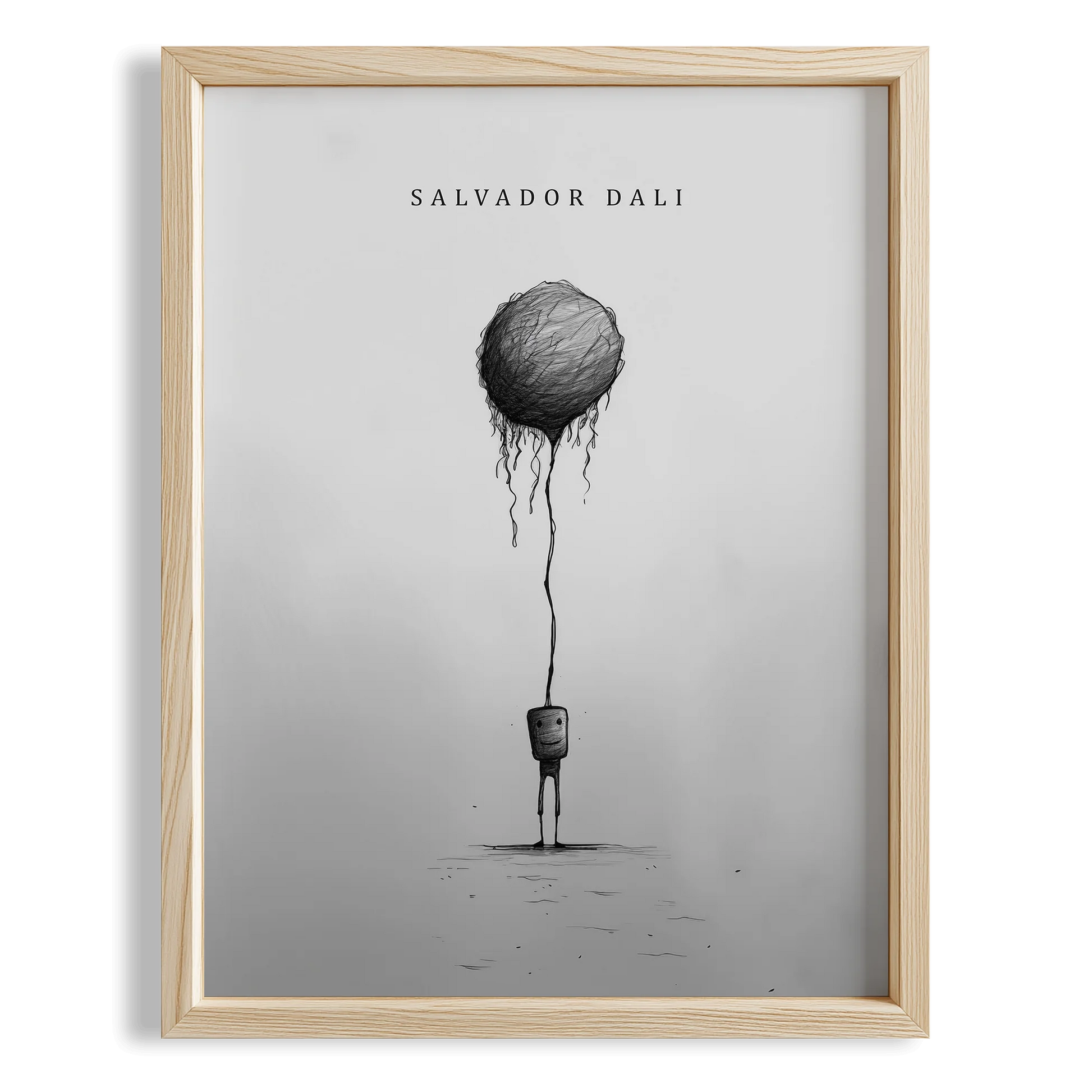Yalnız Balon - Salvador Dali Ahşap Duvar Tablosu