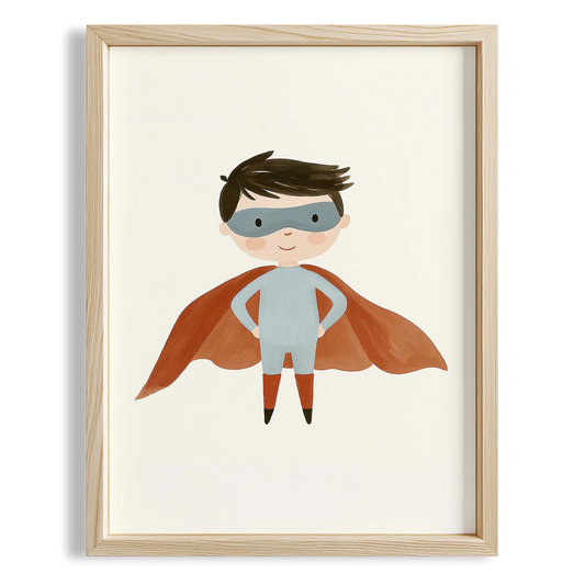 Esmer Kahraman Superman Temalı Çocuk Odası Ahşap Tablo