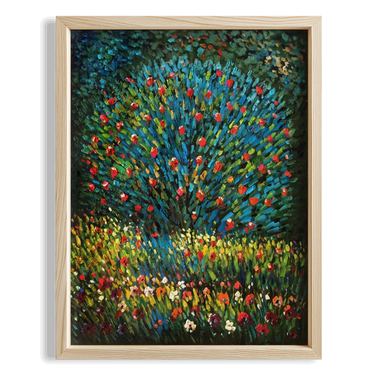 Çiçekli Çayır - Gustav Klimt Ahşap Duvar Tablosu