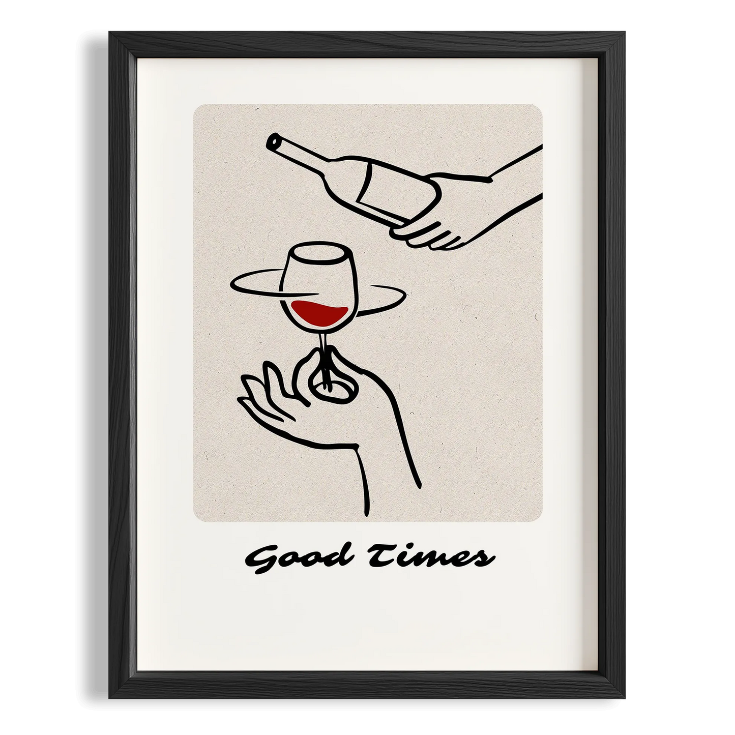 Good Times Şarap Tipografi Mutfak Duvar Tablosu