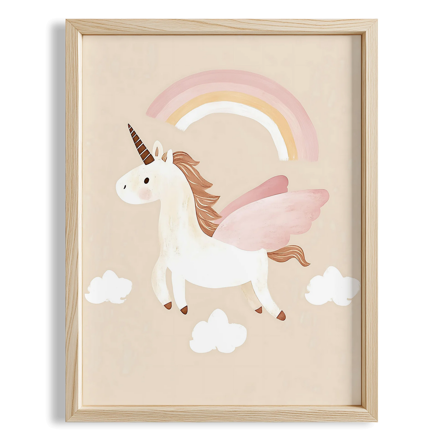 Bohem Uçan Unicorn Kız Çocuk Odası Ahşap Tablo