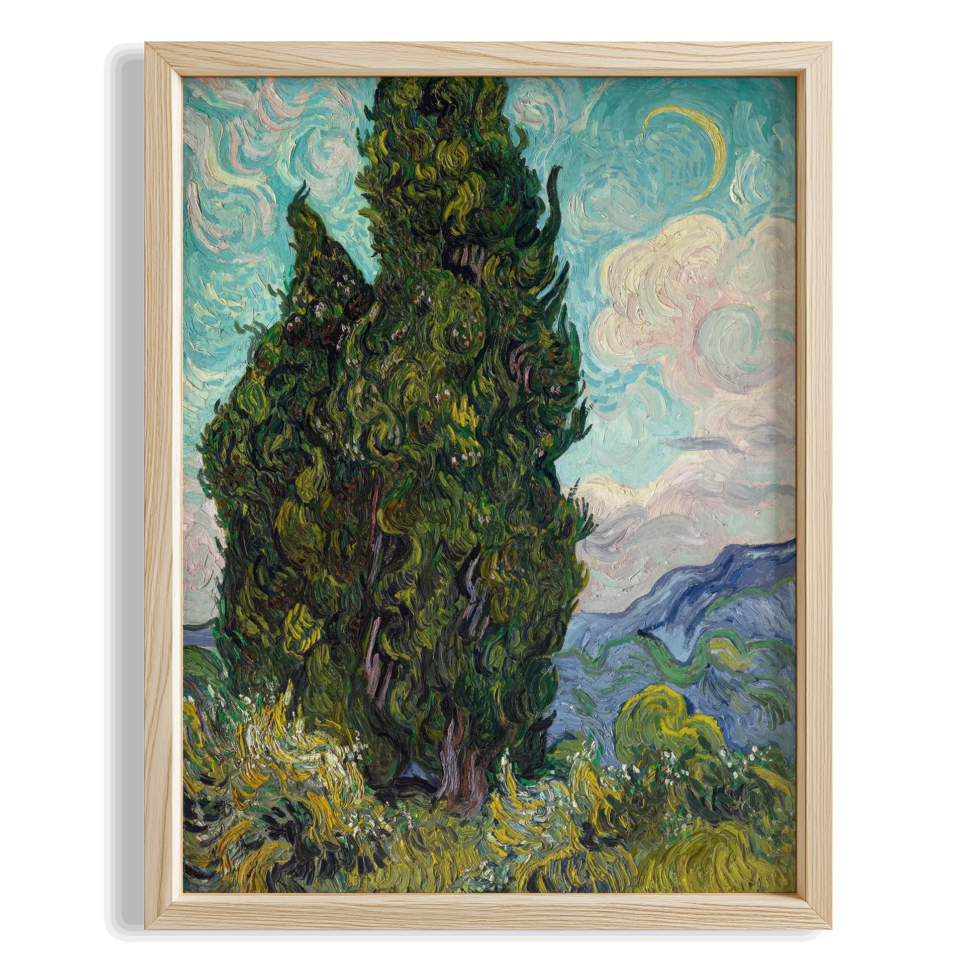 Servi Ağaçları - Vincent Van Gogh Ahşap Duvar Tablosu