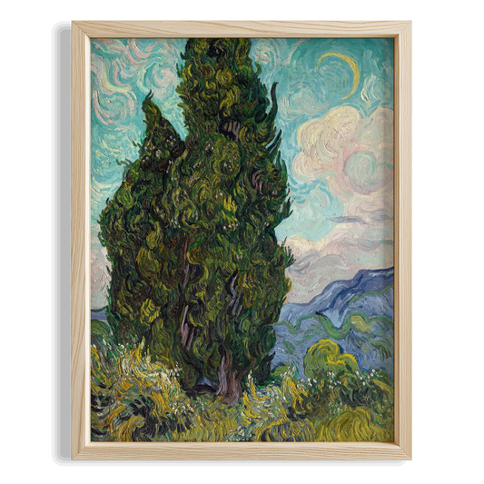 Servi Ağaçları - Vincent Van Gogh Ahşap Duvar Tablosu