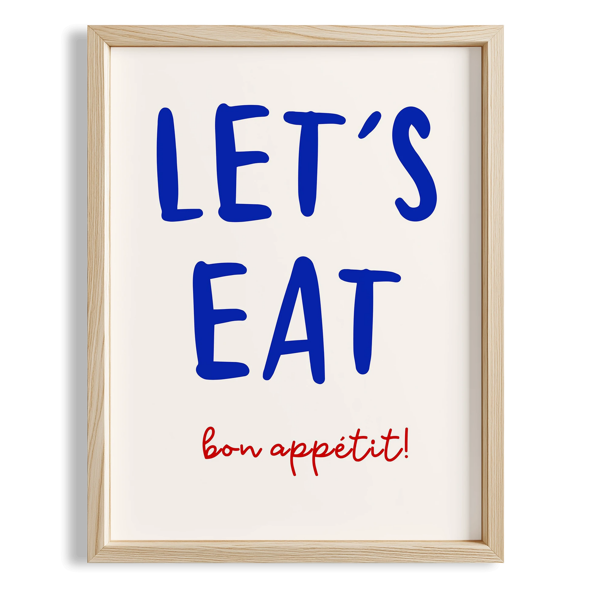 Let's Eat Bon Appétit Tipografi Mutfak Duvar Tablosu