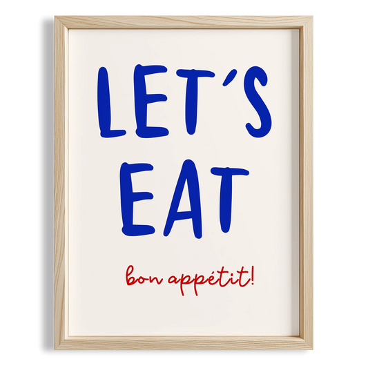 Let's Eat Bon Appétit Tipografi Mutfak Duvar Tablosu