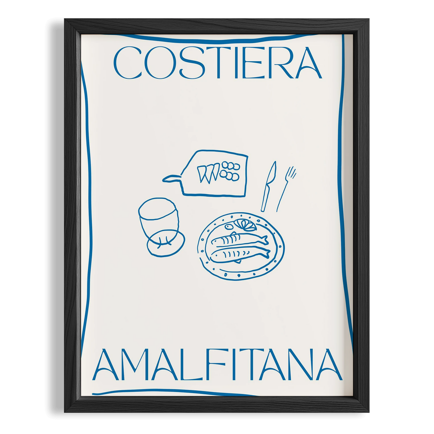 Costiera Amalfitana Sofra İtalyanca Tipografi Mutfak Duvar Tablosu II