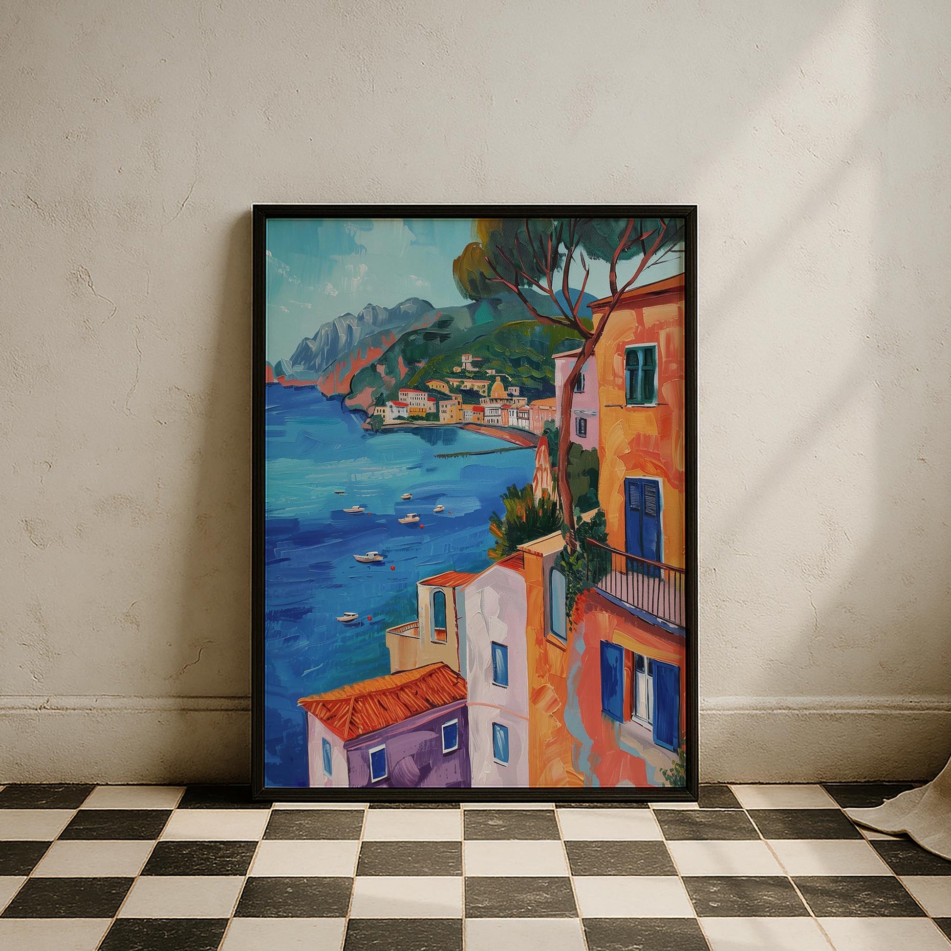 Amalfi Sahili Akdeniz İtalya Koleksiyonu Mutfak Duvar Tablosu
