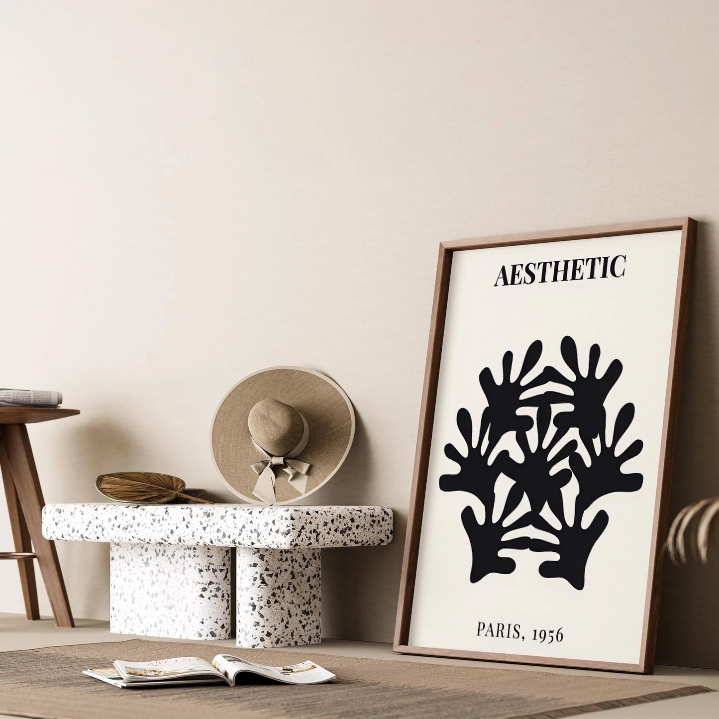 Matisse Kağıt Kesimleri Serisi Minimalist Beşli Dallar I Duvar Tablosu