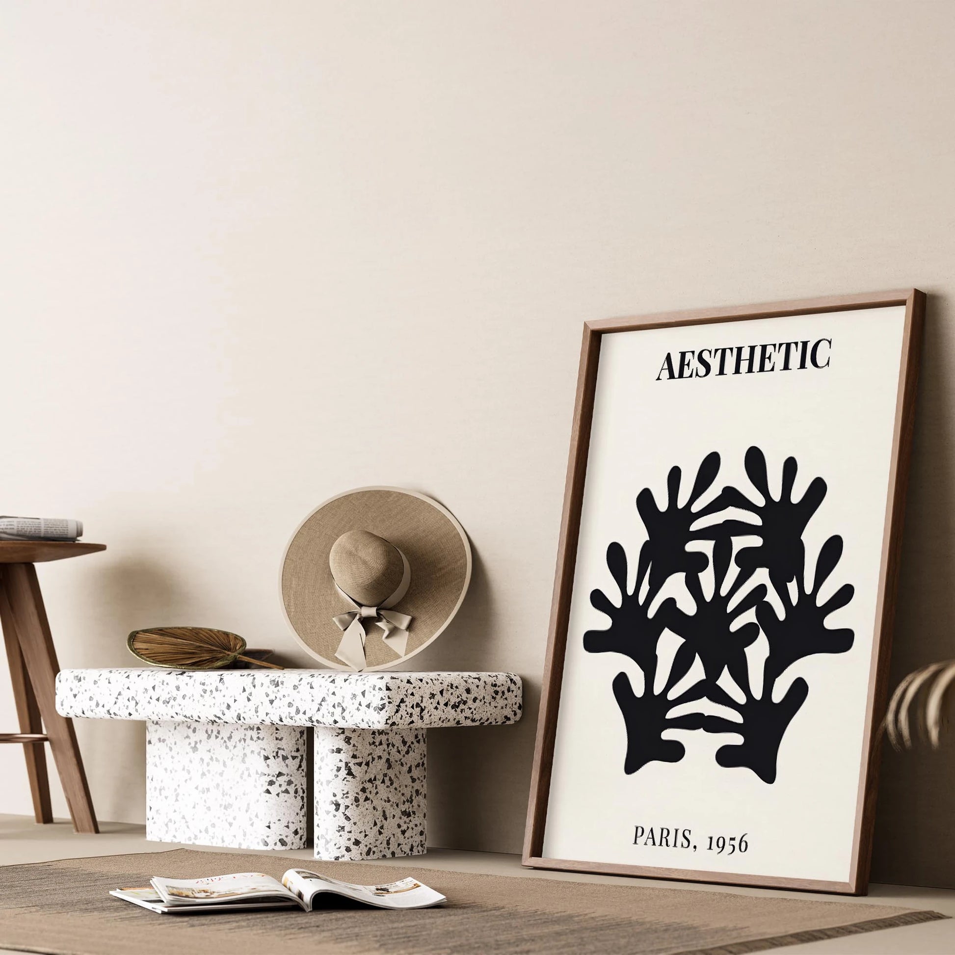 Matisse Kağıt Kesimleri Serisi Minimalist Beşli Dallar I Duvar Tablosu