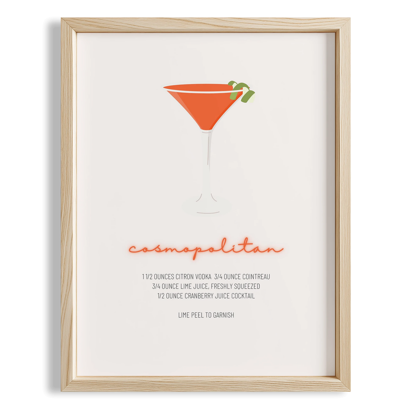 Cosmopolitan Kokteyli Minimal Mutfak Duvar Tablosu