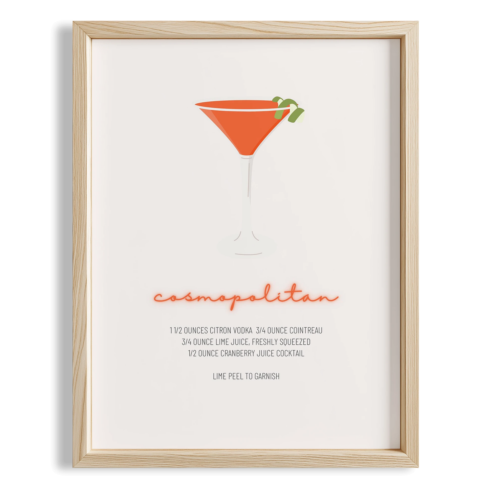 Cosmopolitan Kokteyli Minimal Mutfak Duvar Tablosu