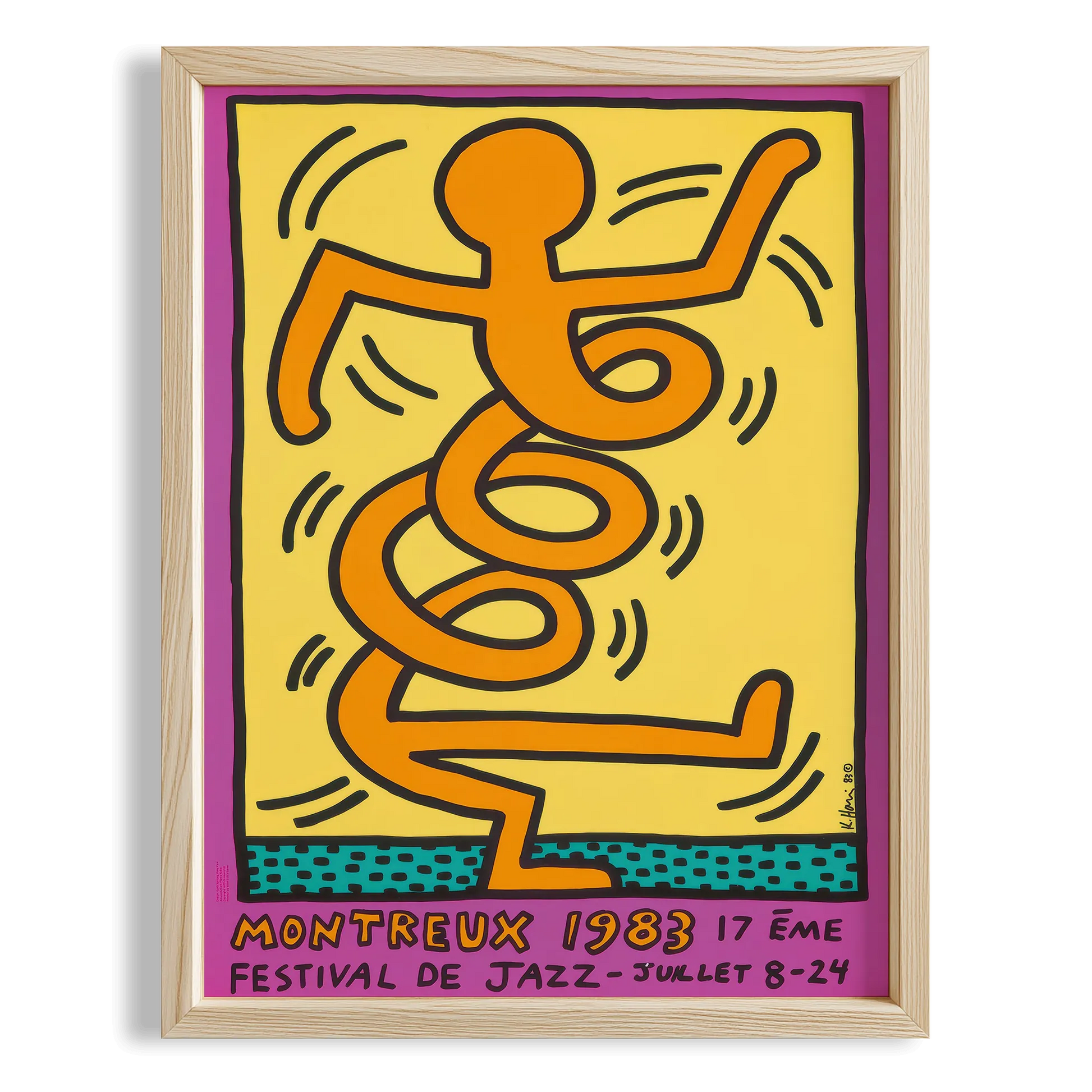 Enerjik Dansçı - Keith Haring Ahşap Duvar Tablosu
