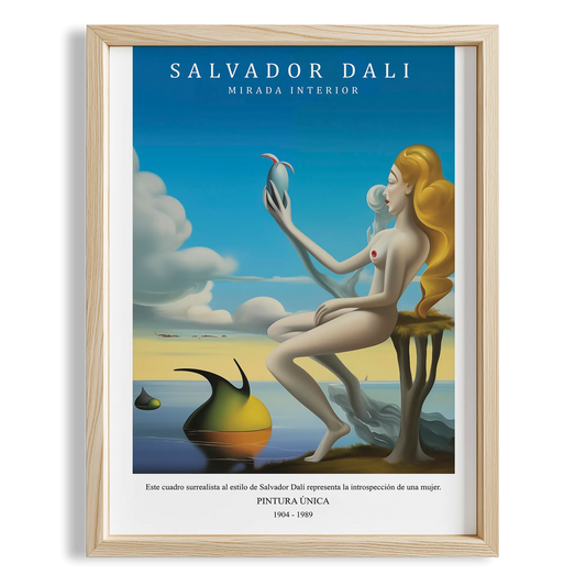 Oturan Kadın - Salvador Dali Ahşap Duvar Tablosu