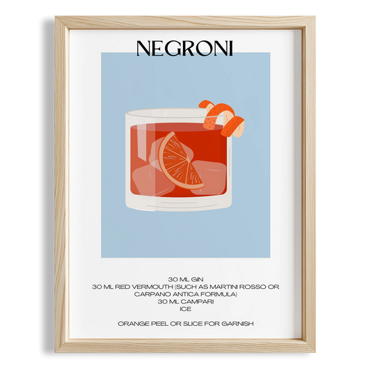 Negroni Kokteyl Tarifi Mutfak Duvar Tablosu