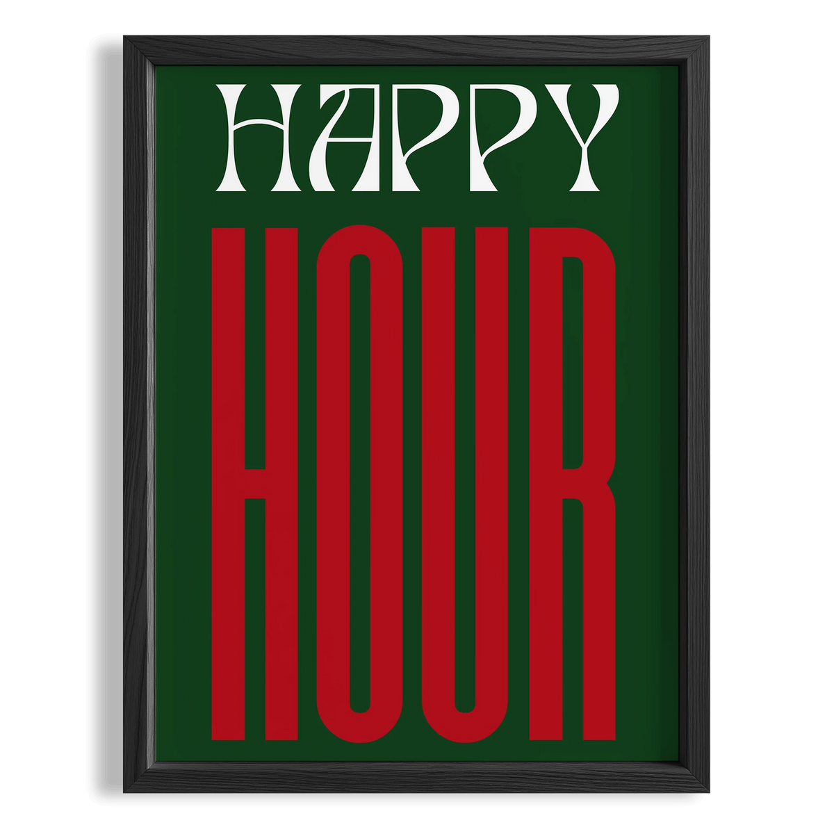 Happy Hour Yeşil Tipografi Mutfak Duvar Tablosu