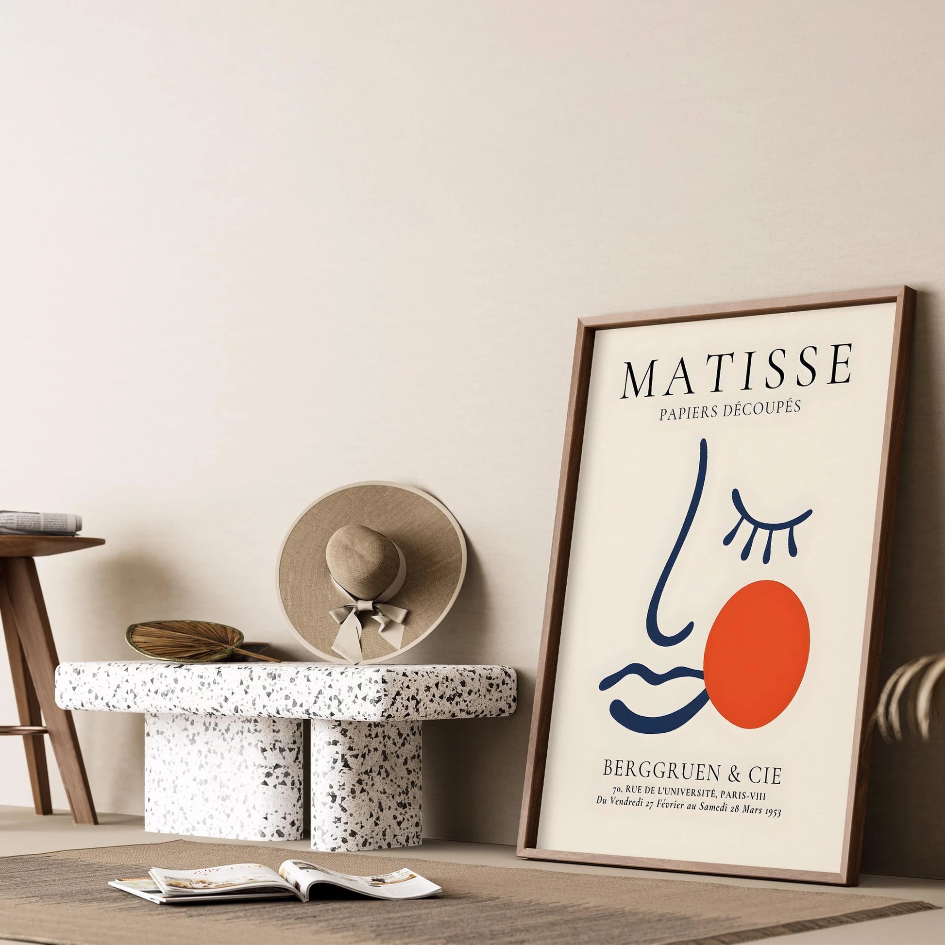 Matisse Kağıt Kesimleri Serisi Picasso Soyut Kadın Silüeti I Duvar Tablosu