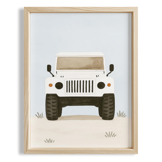 Jeep Araba Temalı Erkek Çocuk Odası Ahşap Tablo II