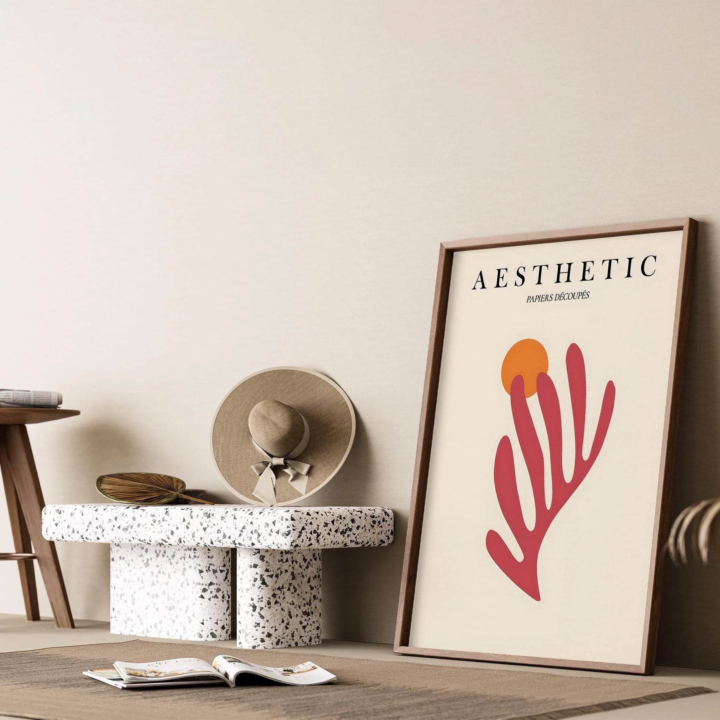Matisse Kağıt Kesimleri Abstract Serisi Fuşya Dallar I Duvar Tablosu